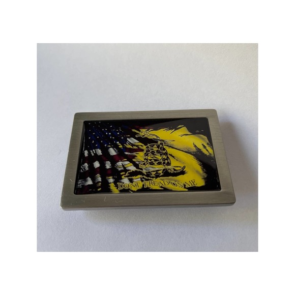 Don’t Tread On Me Snake American Flag Belt Buckle Right To Left - Picture 8 of 9